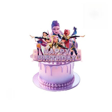 K P Foil Balloon Set Girl Group 1-9 Number & Purple Star Balloons Character Cake Toppers for Birthday Party & Photo Props