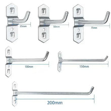 1-10pcs Pegboard Hooks, Steel Single Oblique Hangers for Garage Tool Organization, Kitchen Utensil Key Holder