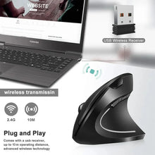 HOMEFISH Vertical Mouse Ergonomic 2.4GHz Wireless Optical Mice 3 Adjustable DPI 800/1200/1600 6 Buttons for Laptop PC Computer
