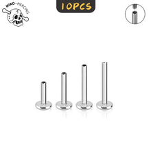 10PCS G23 ASTM F36 Titanium Labret 16G 18G Internal Thread Plug Septum Ear Lips Nose Piercing Tragus Body Jewelry Accessories