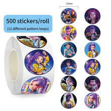 K P Foil Balloon Set Girl Group 1-9 Number & Purple Star Balloons Character Cake Toppers for Birthday Party & Photo Props