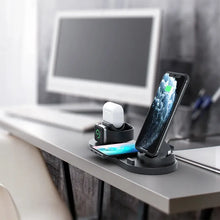 6-In-1 Multifunctional Charging Socket With Phone Holder Wireless Charging For Mobile Phones Headphones Watches Fast Charging