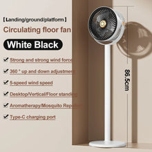 4 IN 1 Floor Standing Desktop Fan with Aroma Box 4 Heights & 5 Speeds Adjustable Portable Home Movable Fan for Dorm Bedroom Use