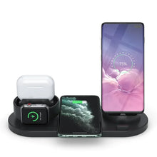6-In-1 Multifunctional Charging Socket With Phone Holder Wireless Charging For Mobile Phones Headphones Watches Fast Charging