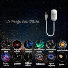 2-in-1 USB Galaxy Star Projector Night Light with Interchangeable Projection Films
