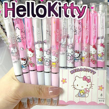 6 Pcs/Set Hello Kitty Melody Limited Edition High Quality Gel Pen Cartoon Series Black 0.5mm Student/Office Daily Stationery