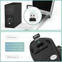 HOMEFISH Vertical Mouse Ergonomic 2.4GHz Wireless Optical Mice 3 Adjustable DPI 800/1200/1600 6 Buttons for Laptop PC Computer