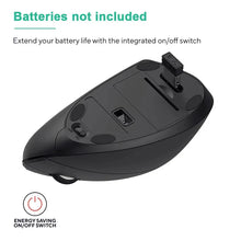 HOMEFISH Vertical Mouse Ergonomic 2.4GHz Wireless Optical Mice 3 Adjustable DPI 800/1200/1600 6 Buttons for Laptop PC Computer